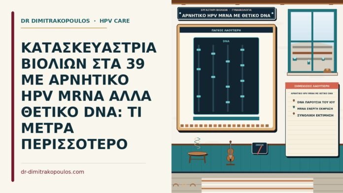ΚΑΤΑΣΚΕΥΑΣΤΡΙΑ ΒΙΟΛΙΩΝ ΣΤΑ 39 ΜΕ ΑΡΝΗΤΙΚΟ HPV MRNA ΑΛΛΑ ΘΕΤΙΚΟ DNA: ΤΙ ΜΕΤΡΑ ΠΕΡΙΣΣΟΤΕΡΟ αρνητικό HPV mRNA με θετικό DNA