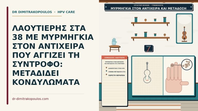 μυρμηγκιά στον αντίχειρα και μετάδοση στη σύντροφο