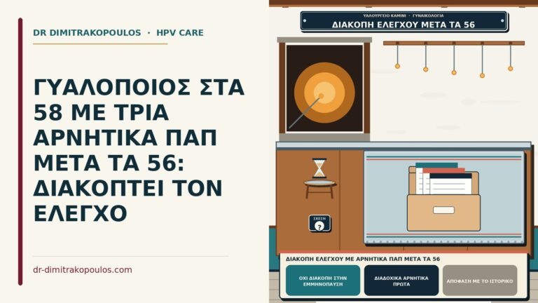 διακοπή ελέγχου με αρνητικά Παπ μετά τα 56