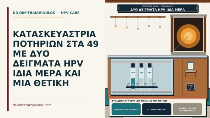ΚΑΤΑΣΚΕΥΑΣΤΡΙΑ ΠΟΤΗΡΙΩΝ ΣΤΑ 49 ΜΕ ΔΥΟ ΔΕΙΓΜΑΤΑ HPV ΙΔΙΑ ΜΕΡΑ ΚΑΙ ΜΙΑ ΘΕΤΙΚΗ δύο δείγματα HPV ίδια μέρα με μία θετική