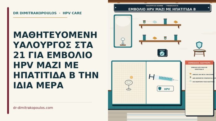 ΜΑΘΗΤΕΥΟΜΕΝΗ ΥΑΛΟΥΡΓΟΣ ΣΤΑ 21 ΓΙΑ ΕΜΒΟΛΙΟ HPV ΜΑΖΙ ΜΕ ΗΠΑΤΙΤΙΔΑ Β ΤΗΝ ΙΔΙΑ ΜΕΡΑ εμβόλιο HPV μαζί με ηπατίτιδα Β