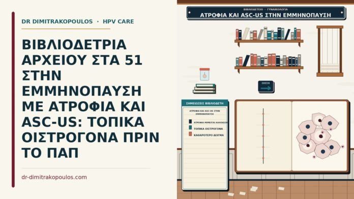 ΒΙΒΛΙΟΔΕΤΡΙΑ ΑΡΧΕΙΟΥ ΣΤΑ 51 ΣΤΗΝ ΕΜΜΗΝΟΠΑΥΣΗ ΜΕ ΑΤΡΟΦΙΑ ΚΑΙ ASC-US: ΤΟΠΙΚΑ ΟΙΣΤΡΟΓΟΝΑ ΠΡΙΝ ΤΟ ΠΑΠ ατροφία και ASC-US στην εμμηνόπαυση
