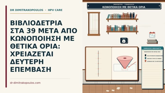 ΒΙΒΛΙΟΔΕΤΡΙΑ ΣΤΑ 39 ΜΕΤΑ ΑΠΟ ΚΩΝΟΠΟΙΗΣΗ ΜΕ ΘΕΤΙΚΑ ΟΡΙΑ: ΧΡΕΙΑΖΕΤΑΙ ΔΕΥΤΕΡΗ ΕΠΕΜΒΑΣΗ κωνοποίηση με θετικά όρια