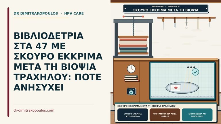 σκούρο έκκριμα μετά τη βιοψία τραχήλου