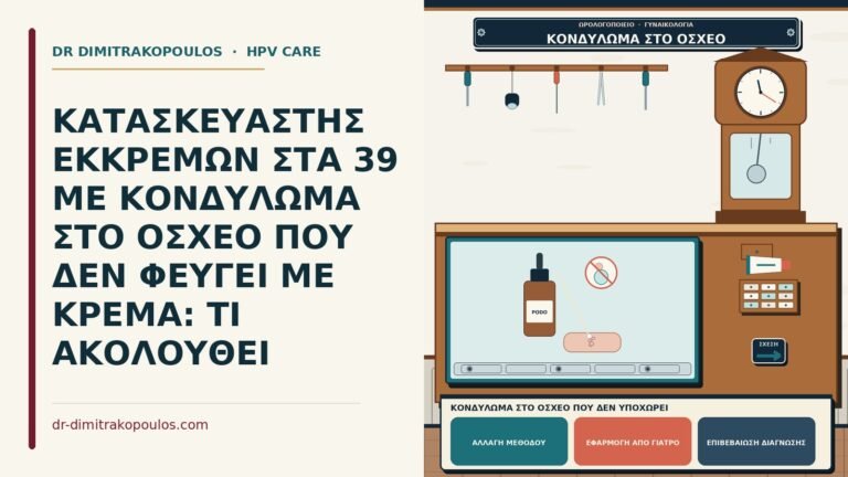 κονδύλωμα στο όσχεο που δεν υποχωρεί