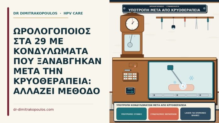υποτροπή κονδυλωμάτων μετά από κρυοθεραπεία