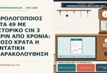 ΩΡΟΛΟΓΟΠΟΙΟΣ ΣΤΑ 49 ΜΕ ΙΣΤΟΡΙΚΟ CIN 3 ΠΡΙΝ ΑΠΟ ΧΡΟΝΙΑ: ΠΟΣΟ ΚΡΑΤΑ Η ΕΝΤΑΤΙΚΗ ΠΑΡΑΚΟΛΟΥΘΗΣΗ παρακολούθηση μετά από θεραπεία CIN 3