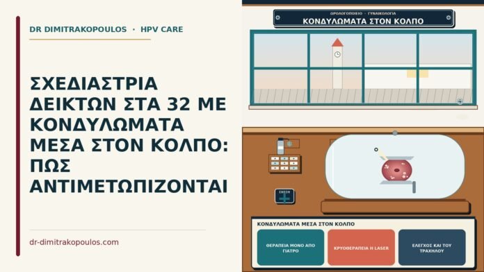 ΣΧΕΔΙΑΣΤΡΙΑ ΔΕΙΚΤΩΝ ΣΤΑ 32 ΜΕ ΚΟΝΔΥΛΩΜΑΤΑ ΜΕΣΑ ΣΤΟΝ ΚΟΛΠΟ: ΠΩΣ ΑΝΤΙΜΕΤΩΠΙΖΟΝΤΑΙ κονδυλώματα μέσα στον κόλπο