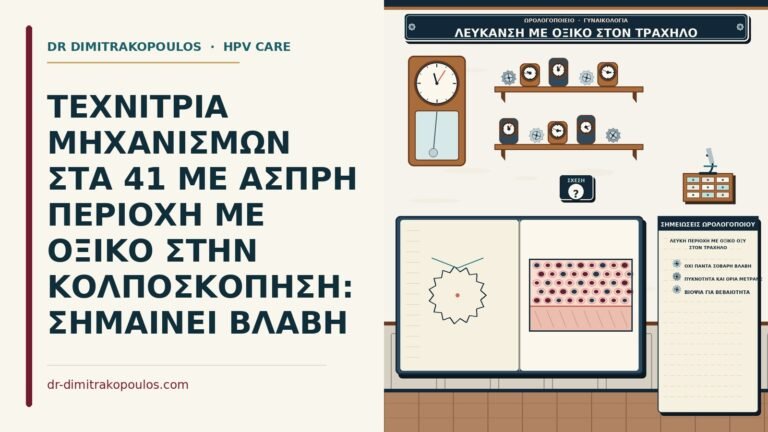 λευκή περιοχή με οξικό οξύ στον τράχηλο
