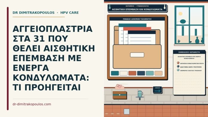 ΑΓΓΕΙΟΠΛΑΣΤΡΙΑ ΣΤΑ 31 ΠΟΥ ΘΕΛΕΙ ΑΙΣΘΗΤΙΚΗ ΕΠΕΜΒΑΣΗ ΜΕ ΕΝΕΡΓΑ ΚΟΝΔΥΛΩΜΑΤΑ: ΤΙ ΠΡΟΗΓΕΙΤΑΙ αισθητική επέμβαση με ενεργά κονδυλώματα