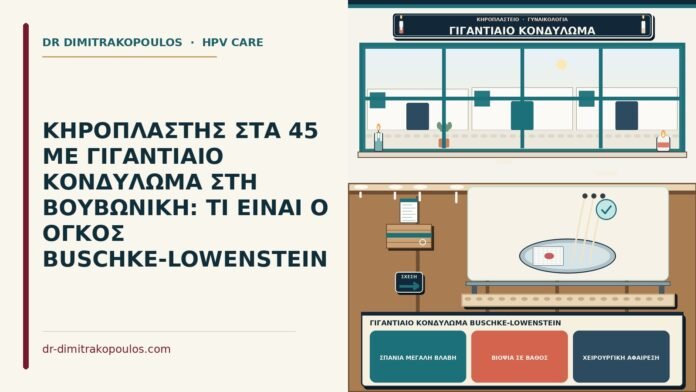 ΚΗΡΟΠΛΑΣΤΗΣ ΣΤΑ 45 ΜΕ ΓΙΓΑΝΤΙΑΙΟ ΚΟΝΔΥΛΩΜΑ ΣΤΗ ΒΟΥΒΩΝΙΚΗ: ΤΙ ΕΙΝΑΙ Ο ΟΓΚΟΣ BUSCHKE-LOWENSTEIN γιγαντιαίο κονδύλωμα Buschke-Lowenstein