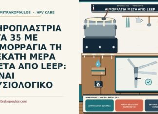 ΚΗΡΟΠΛΑΣΤΡΙΑ ΣΤΑ 35 ΜΕ ΑΙΜΟΡΡΑΓΙΑ ΤΗ ΔΕΚΑΤΗ ΜΕΡΑ ΜΕΤΑ ΑΠΟ LEEP: ΕΙΝΑΙ ΦΥΣΙΟΛΟΓΙΚΟ αιμορραγία μετά από LEEP