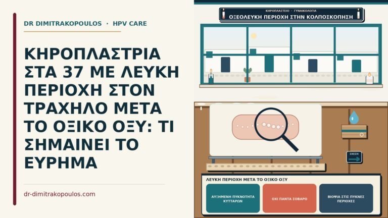 λευκή περιοχή μετά το οξικό οξύ