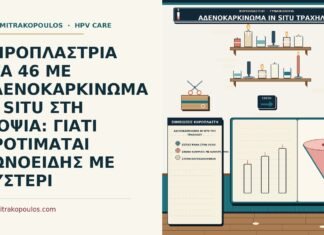 ΚΗΡΟΠΛΑΣΤΡΙΑ ΣΤΑ 46 ΜΕ ΑΔΕΝΟΚΑΡΚΙΝΩΜΑ IN SITU ΣΤΗ ΒΙΟΨΙΑ: ΓΙΑΤΙ ΠΡΟΤΙΜΑΤΑΙ ΚΩΝΟΕΙΔΗΣ ΜΕ ΝΥΣΤΕΡΙ αδενοκαρκίνωμα in situ του τραχήλου