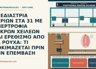 ΣΧΕΔΙΑΣΤΡΙΑ ΚΕΡΙΩΝ ΣΤΑ 31 ΜΕ ΥΠΕΡΤΡΟΦΙΑ ΜΙΚΡΩΝ ΧΕΙΛΕΩΝ ΚΑΙ ΕΡΕΘΙΣΜΟ ΑΠΟ ΤΑ ΡΟΥΧΑ: ΤΙ ΔΟΚΙΜΑΖΕΤΑΙ ΠΡΙΝ ΤΗΝ ΕΠΕΜΒΑΣΗ συντηρητική φροντίδα για ερεθισμό από μεγάλα μικρά χείλη
