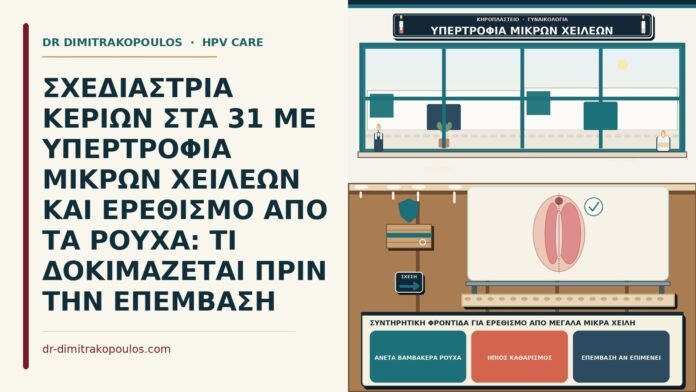 συντηρητική φροντίδα για ερεθισμό από μεγάλα μικρά χείλη