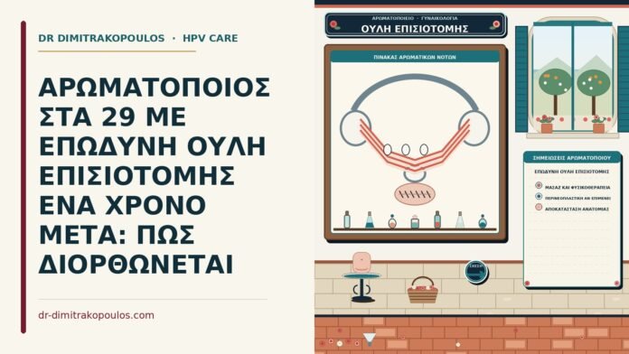 ΑΡΩΜΑΤΟΠΟΙΟΣ ΣΤΑ 29 ΜΕ ΕΠΩΔΥΝΗ ΟΥΛΗ ΕΠΙΣΙΟΤΟΜΗΣ ΕΝΑ ΧΡΟΝΟ ΜΕΤΑ: ΠΩΣ ΔΙΟΡΘΩΝΕΤΑΙ επώδυνη ουλή επισιοτομής
