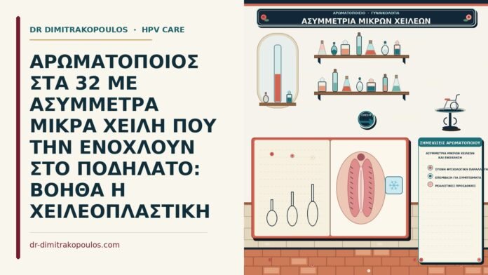 ασυμμετρία μικρών χειλέων και ενόχληση