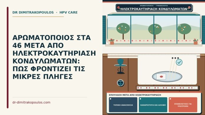 ΑΡΩΜΑΤΟΠΟΙΟΣ ΣΤΑ 46 ΜΕΤΑ ΑΠΟ ΗΛΕΚΤΡΟΚΑΥΤΗΡΙΑΣΗ ΚΟΝΔΥΛΩΜΑΤΩΝ: ΠΩΣ ΦΡΟΝΤΙΖΕΙ ΤΙΣ ΜΙΚΡΕΣ ΠΛΗΓΕΣ επούλωση μετά από ηλεκτροκαυτηρίαση