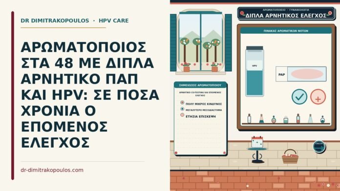 ΑΡΩΜΑΤΟΠΟΙΟΣ ΣΤΑ 48 ΜΕ ΔΙΠΛΑ ΑΡΝΗΤΙΚΟ ΠΑΠ ΚΑΙ HPV: ΣΕ ΠΟΣΑ ΧΡΟΝΙΑ Ο ΕΠΟΜΕΝΟΣ ΕΛΕΓΧΟΣ αρνητικό co-testing και επόμενος έλεγχος