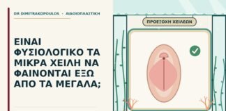 μικρά χείλη που φαίνονται