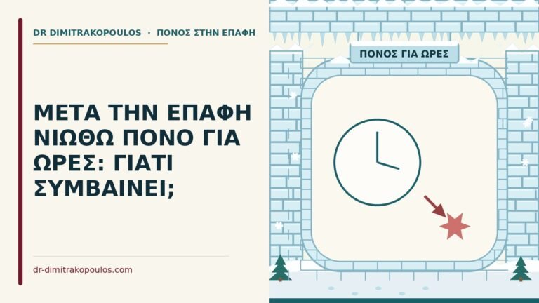 πόνος για ώρες μετά την επαφή