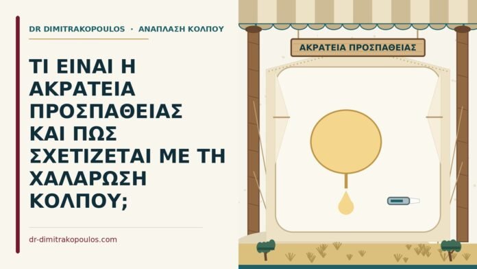 ΤΙ ΕΙΝΑΙ Η ΑΚΡΑΤΕΙΑ ΠΡΟΣΠΑΘΕΙΑΣ ΚΑΙ ΠΩΣ ΣΧΕΤΙΖΕΤΑΙ ΜΕ ΤΗ ΧΑΛΑΡΩΣΗ ΚΟΛΠΟΥ; ακράτεια προσπάθειας