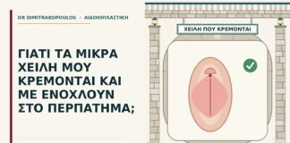 μικρά χείλη που κρέμονται