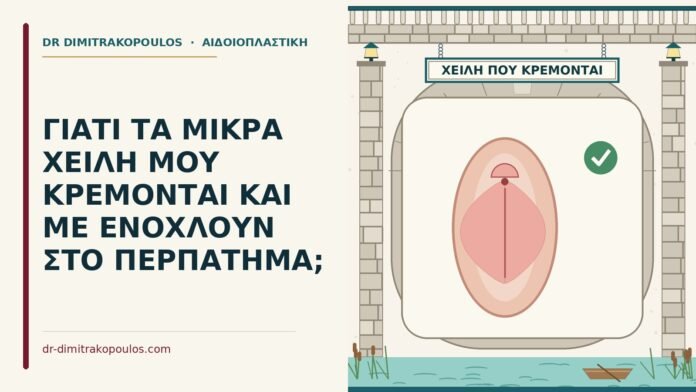 μικρά χείλη που κρέμονται