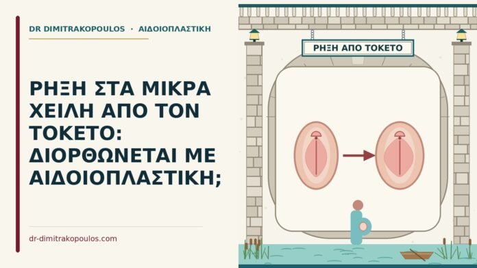 ΡΗΞΗ ΣΤΑ ΜΙΚΡΑ ΧΕΙΛΗ ΑΠΟ ΤΟΝ ΤΟΚΕΤΟ: ΔΙΟΡΘΩΝΕΤΑΙ ΜΕ ΑΙΔΟΙΟΠΛΑΣΤΙΚΗ; ρήξη στα μικρά χείλη από τον τοκετό