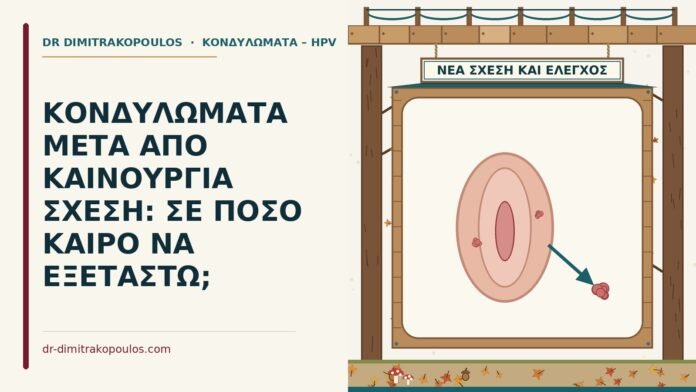 ΚΟΝΔΥΛΩΜΑΤΑ ΜΕΤΑ ΑΠΟ ΚΑΙΝΟΥΡΓΙΑ ΣΧΕΣΗ: ΣΕ ΠΟΣΟ ΚΑΙΡΟ ΝΑ ΕΞΕΤΑΣΤΩ; κονδυλώματα μετά από καινούργια σχέση