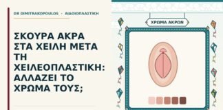 σκούρα άκρα στα χείλη μετά τη χειλεοπλαστική
