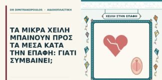 μικρά χείλη μπαίνουν μέσα στην επαφή