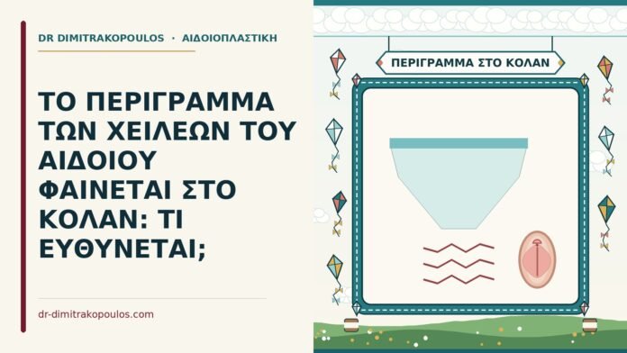 περίγραμμα των χειλέων φαίνεται στο κολάν