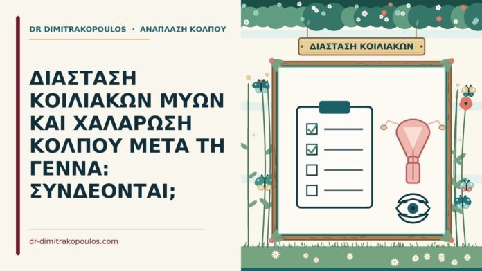 διάσταση κοιλιακών μυών