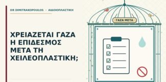 γάζα μετά τη χειλεοπλαστική