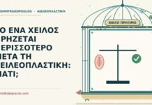 το ένα χείλος πρήζεται περισσότερο