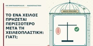 το ένα χείλος πρήζεται περισσότερο