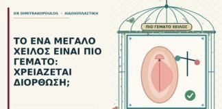 ένα μεγάλο χείλος πιο γεμάτο