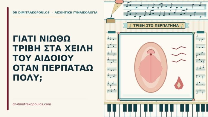 ΓΙΑΤΙ ΝΙΩΘΩ ΤΡΙΒΗ ΣΤΑ ΧΕΙΛΗ ΤΟΥ ΑΙΔΟΙΟΥ ΟΤΑΝ ΠΕΡΠΑΤΑΩ ΠΟΛΥ; τριβή στα χείλη του αιδοίου