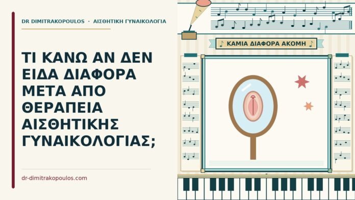 ΤΙ ΚΑΝΩ ΑΝ ΔΕΝ ΕΙΔΑ ΔΙΑΦΟΡΑ ΜΕΤΑ ΑΠΟ ΘΕΡΑΠΕΙΑ ΑΙΣΘΗΤΙΚΗΣ ΓΥΝΑΙΚΟΛΟΓΙΑΣ; δεν είδα διαφορά