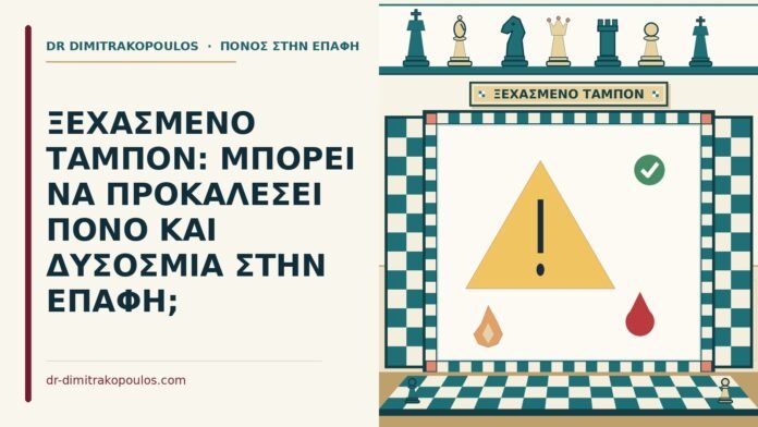 ΞΕΧΑΣΜΕΝΟ ΤΑΜΠΟΝ: ΜΠΟΡΕΙ ΝΑ ΠΡΟΚΑΛΕΣΕΙ ΠΟΝΟ ΚΑΙ ΔΥΣΟΣΜΙΑ ΣΤΗΝ ΕΠΑΦΗ; ξεχασμένο ταμπόν