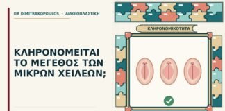 μέγεθος των μικρών χειλέων