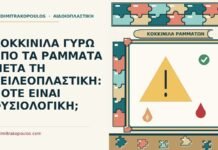 ΚΟΚΚΙΝΙΛΑ ΓΥΡΩ ΑΠΟ ΤΑ ΡΑΜΜΑΤΑ ΜΕΤΑ ΤΗ ΧΕΙΛΕΟΠΛΑΣΤΙΚΗ: ΠΟΤΕ ΕΙΝΑΙ ΦΥΣΙΟΛΟΓΙΚΗ; κοκκινίλα γύρω από τα ράμματα