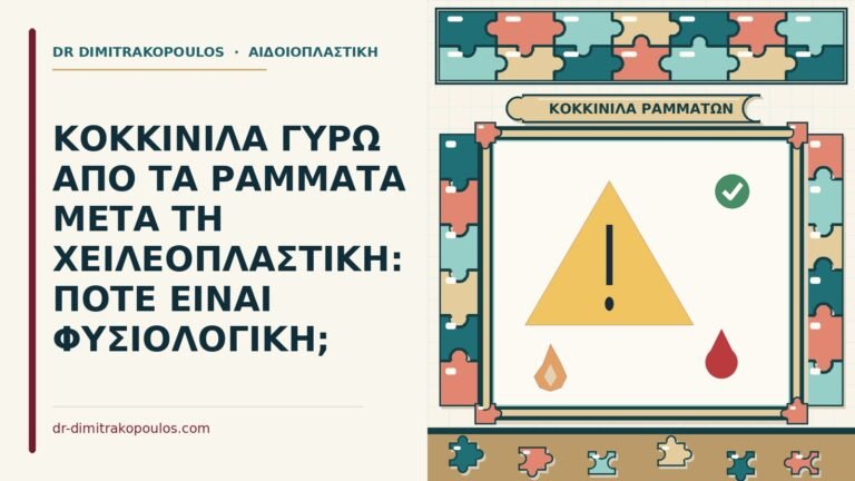 κοκκινίλα γύρω από τα ράμματα