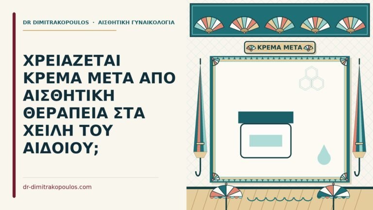 κρέμα μετά από αισθητική θεραπεία στα χείλη