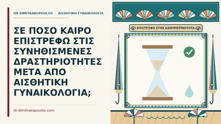 επιστροφή στις δραστηριότητες μετά από αισθητική γυναικολογία