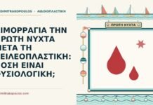 ΑΙΜΟΡΡΑΓΙΑ ΤΗΝ ΠΡΩΤΗ ΝΥΧΤΑ ΜΕΤΑ ΤΗ ΧΕΙΛΕΟΠΛΑΣΤΙΚΗ: ΠΟΣΗ ΕΙΝΑΙ ΦΥΣΙΟΛΟΓΙΚΗ; αιμορραγία μετά τη χειλεοπλαστική