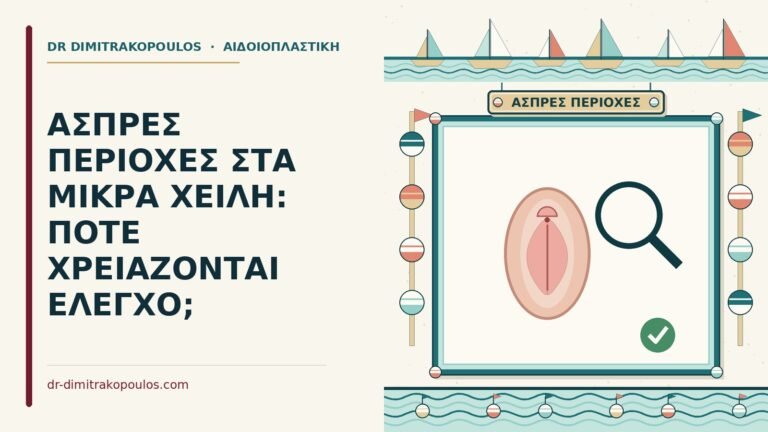 άσπρες περιοχές στα μικρά χείλη