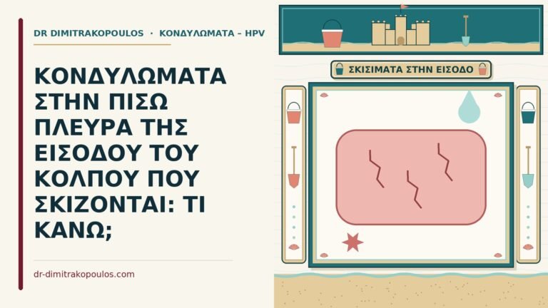 κονδυλώματα στην πίσω πλευρά της εισόδου του κόλπου